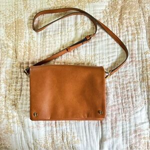 Street Level Demi Fold Over Vegan Leather Crossbody Bag